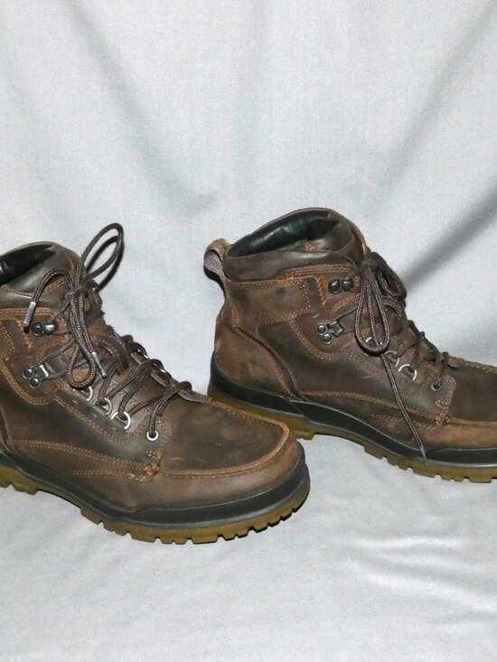 Ecco Brown Leather Track 6 Work Boots Goretex Men\'s sz 11 Moc Toe Lace Up Hiking main image 5